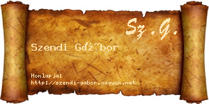 Szendi Gábor névjegykártya